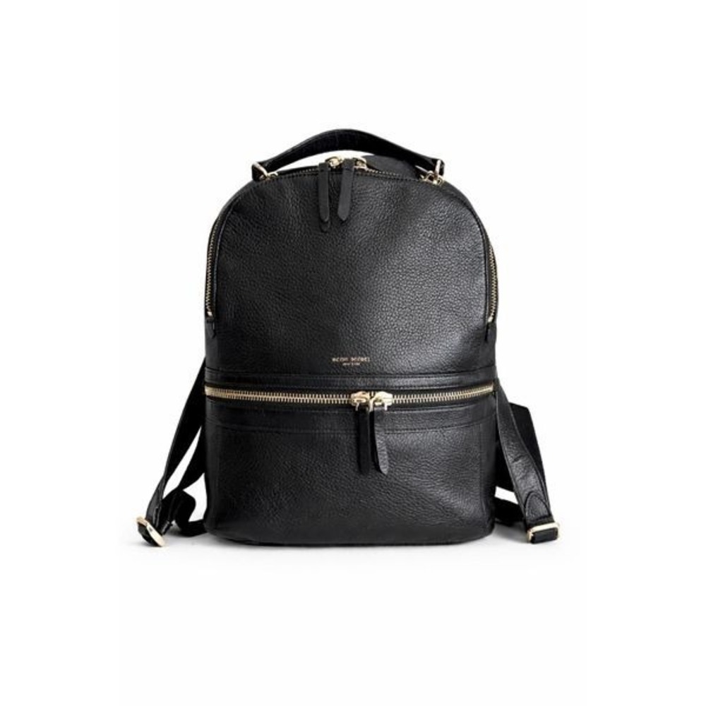 Henri Bendel Black Pebbled Leather  Backpack